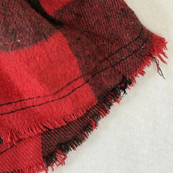 JK Mikka Shacket Red Plaid Black Corduroy And Sequins Oversized Shirt - Picture 3 of 11